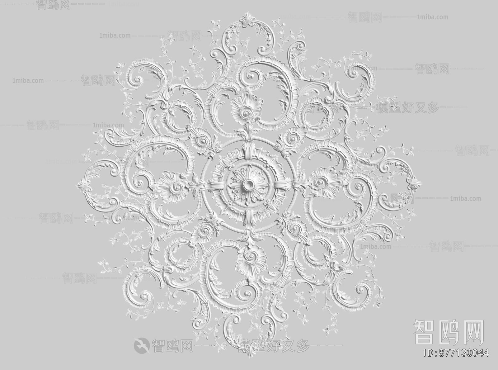 French Style Plaster Carved Top Plate