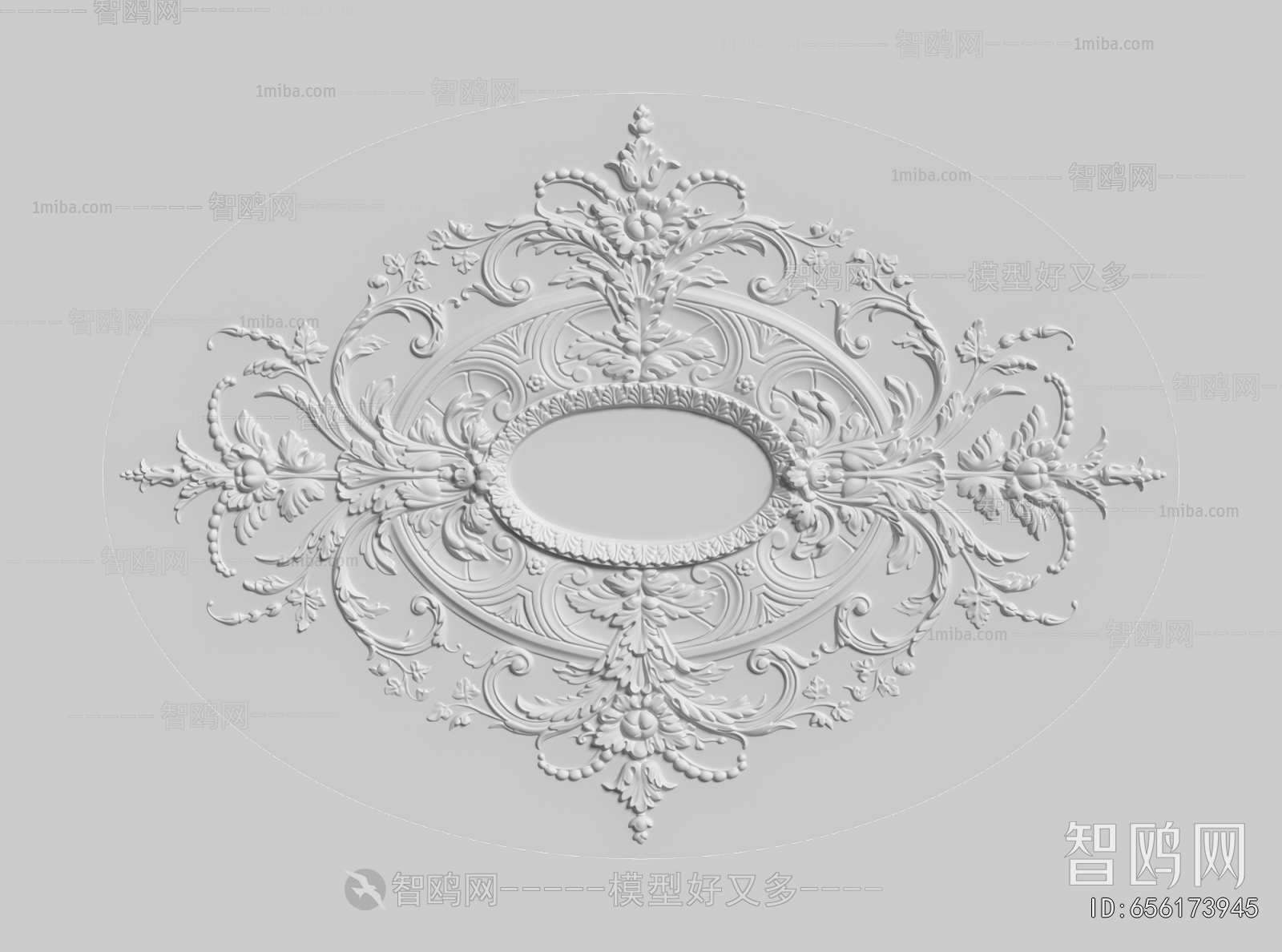 French Style Plaster Carved Top Plate