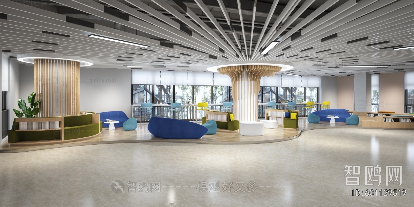 Industrial Style Staff Recreation Room