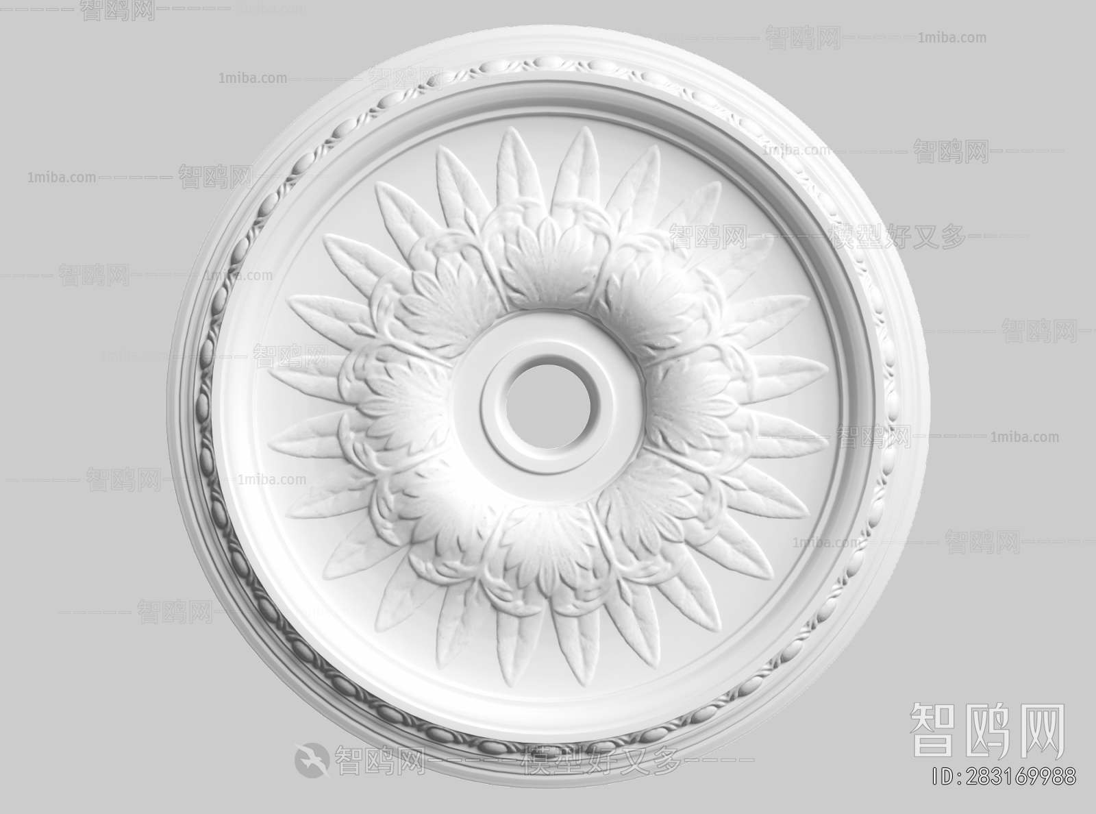 French Style Plaster Carved Top Plate