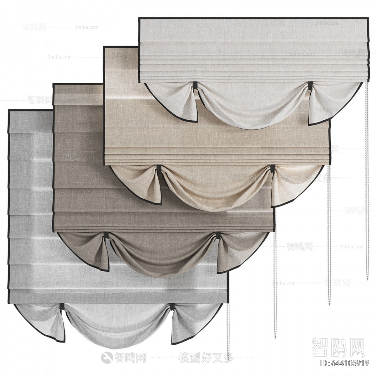 New Chinese Style Roman Curtain