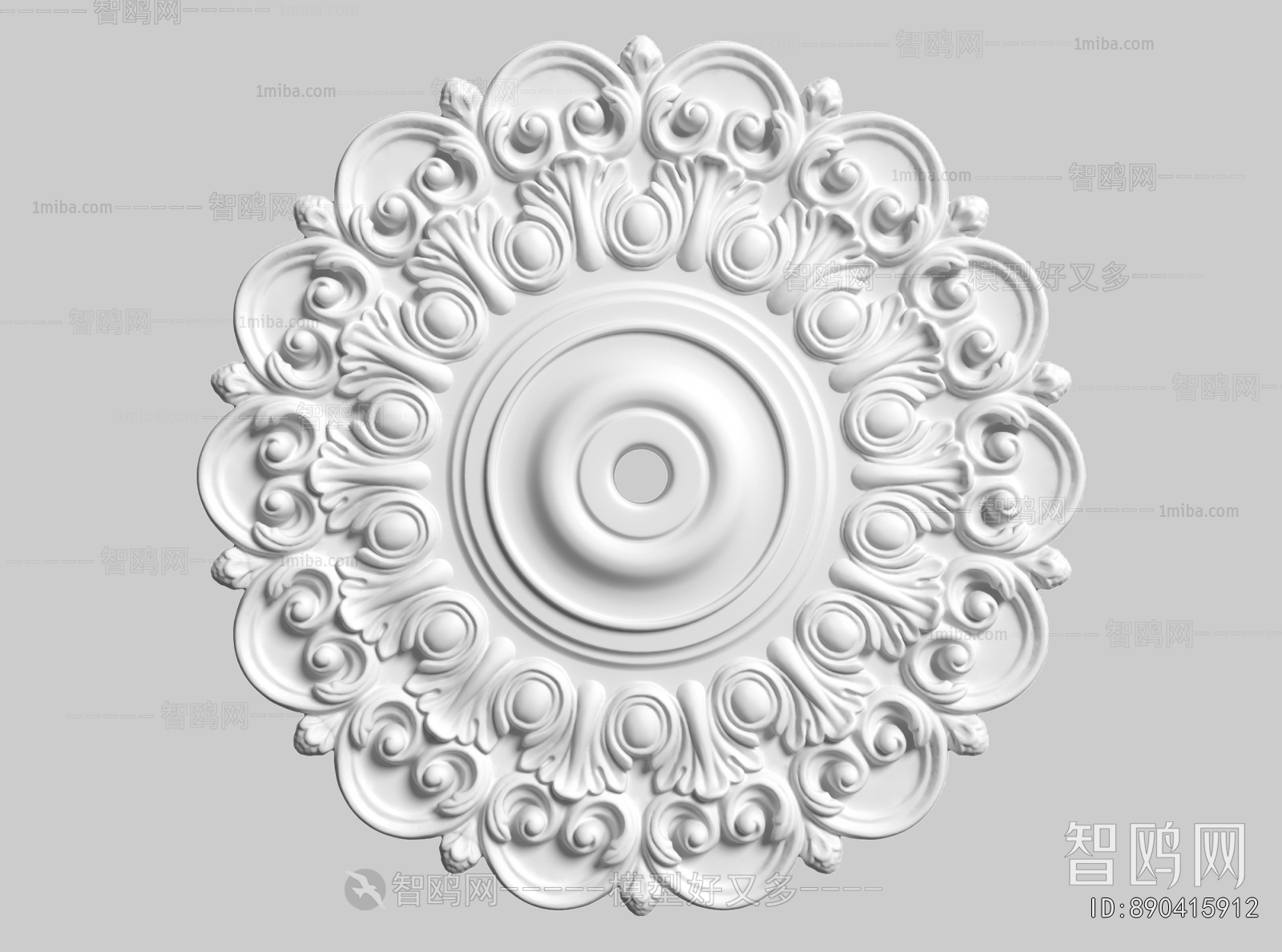 French Style Plaster Carved Top Plate