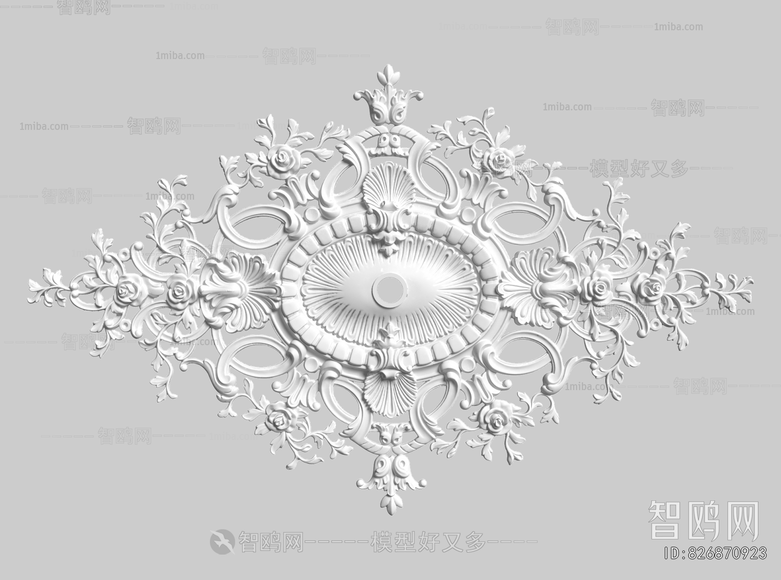 French Style Plaster Carved Top Plate