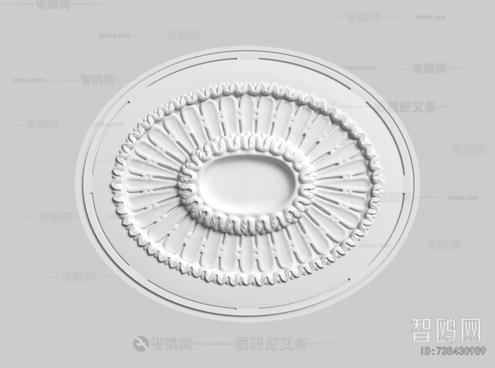 French Style Plaster Carved Top Plate