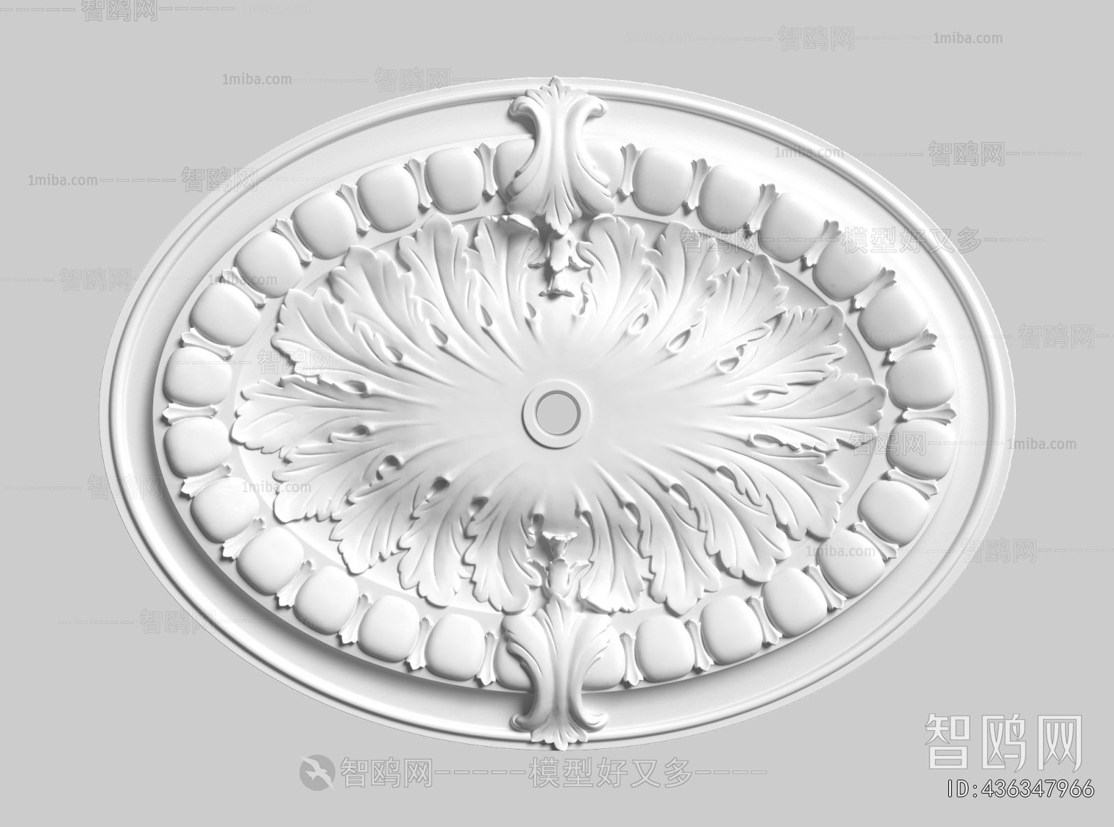 French Style Plaster Carved Top Plate