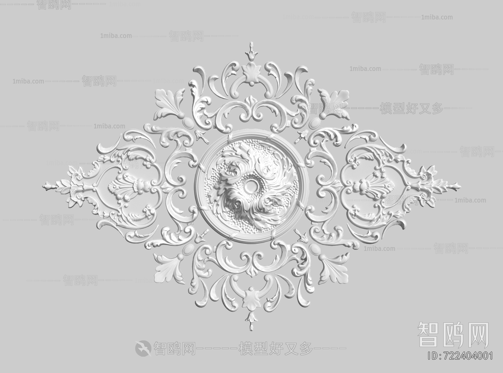 French Style Plaster Carved Top Plate