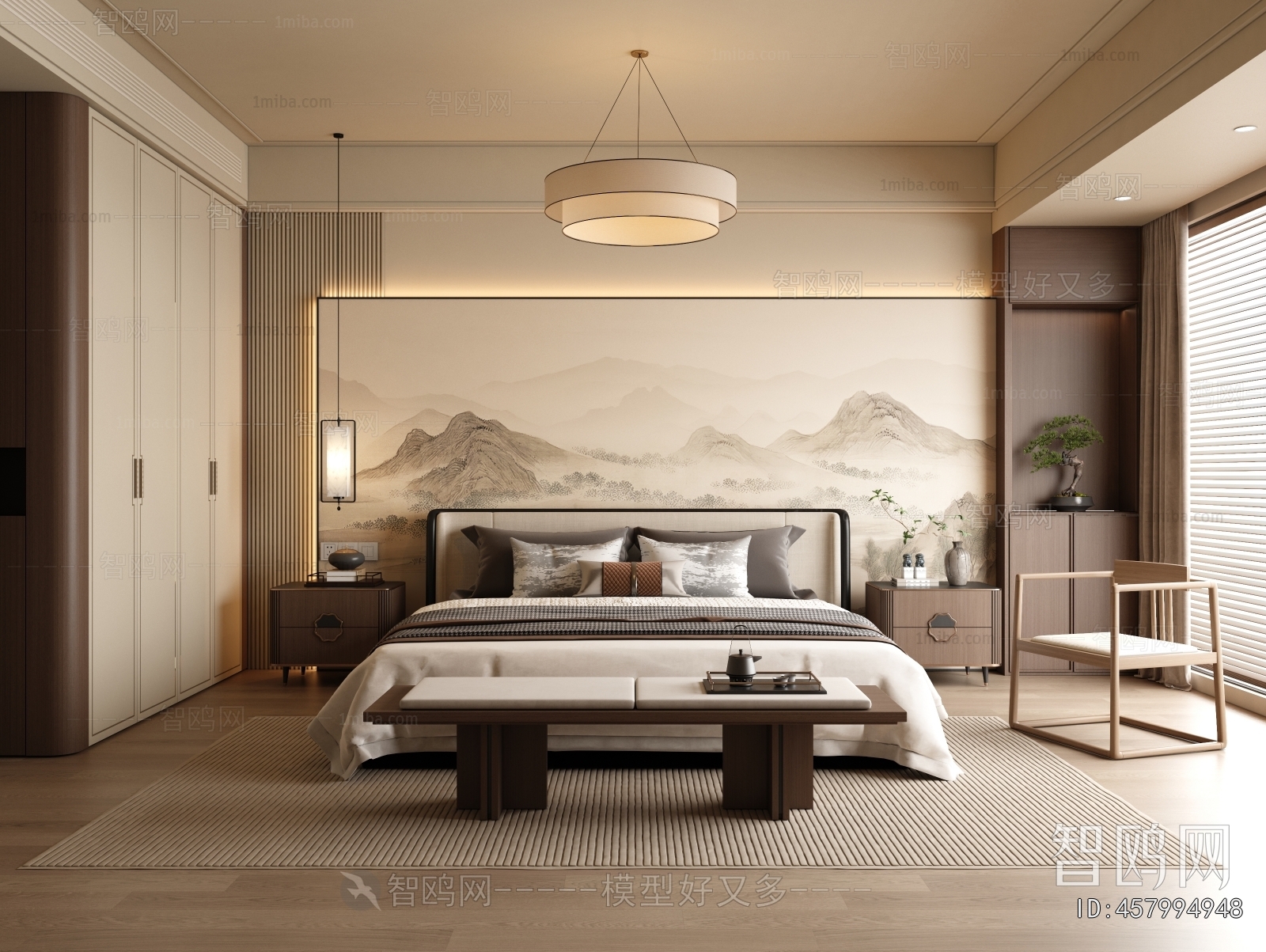 New Chinese Style Bedroom