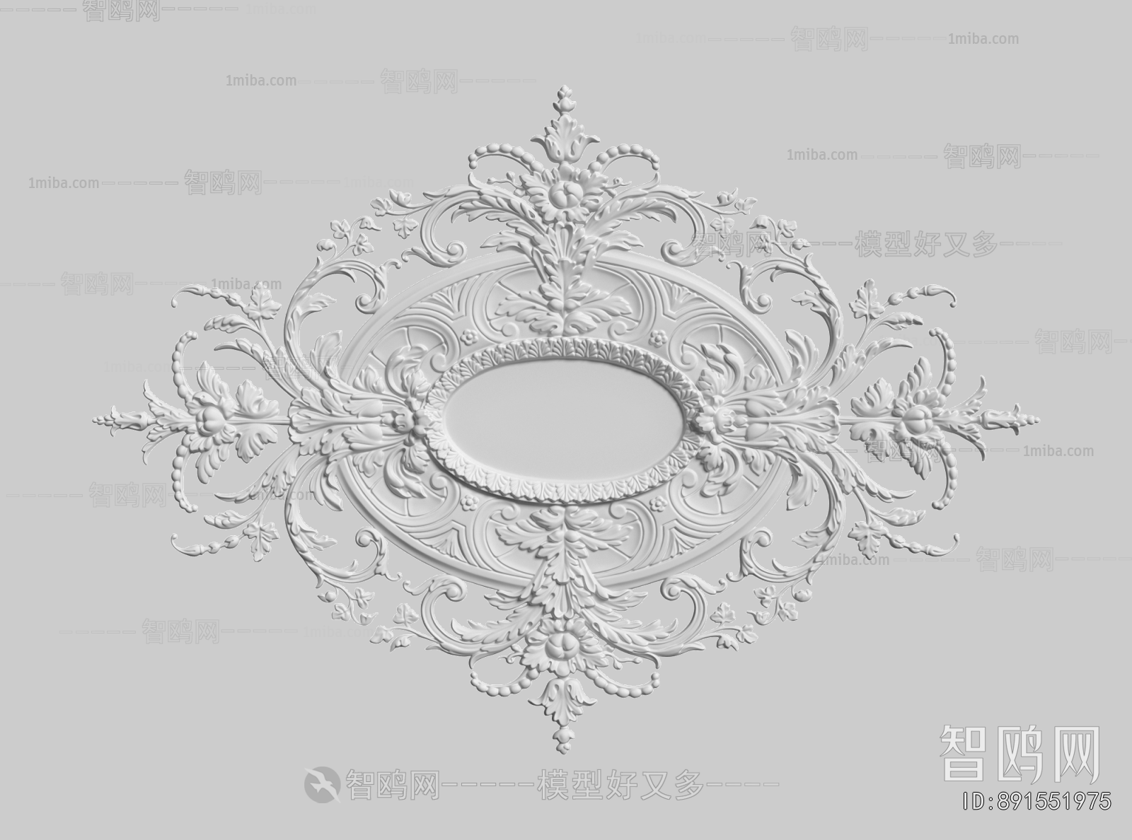 French Style Plaster Carved Top Plate