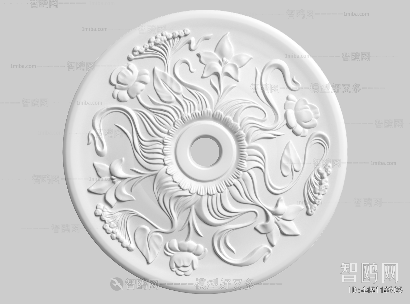 French Style Plaster Carved Top Plate