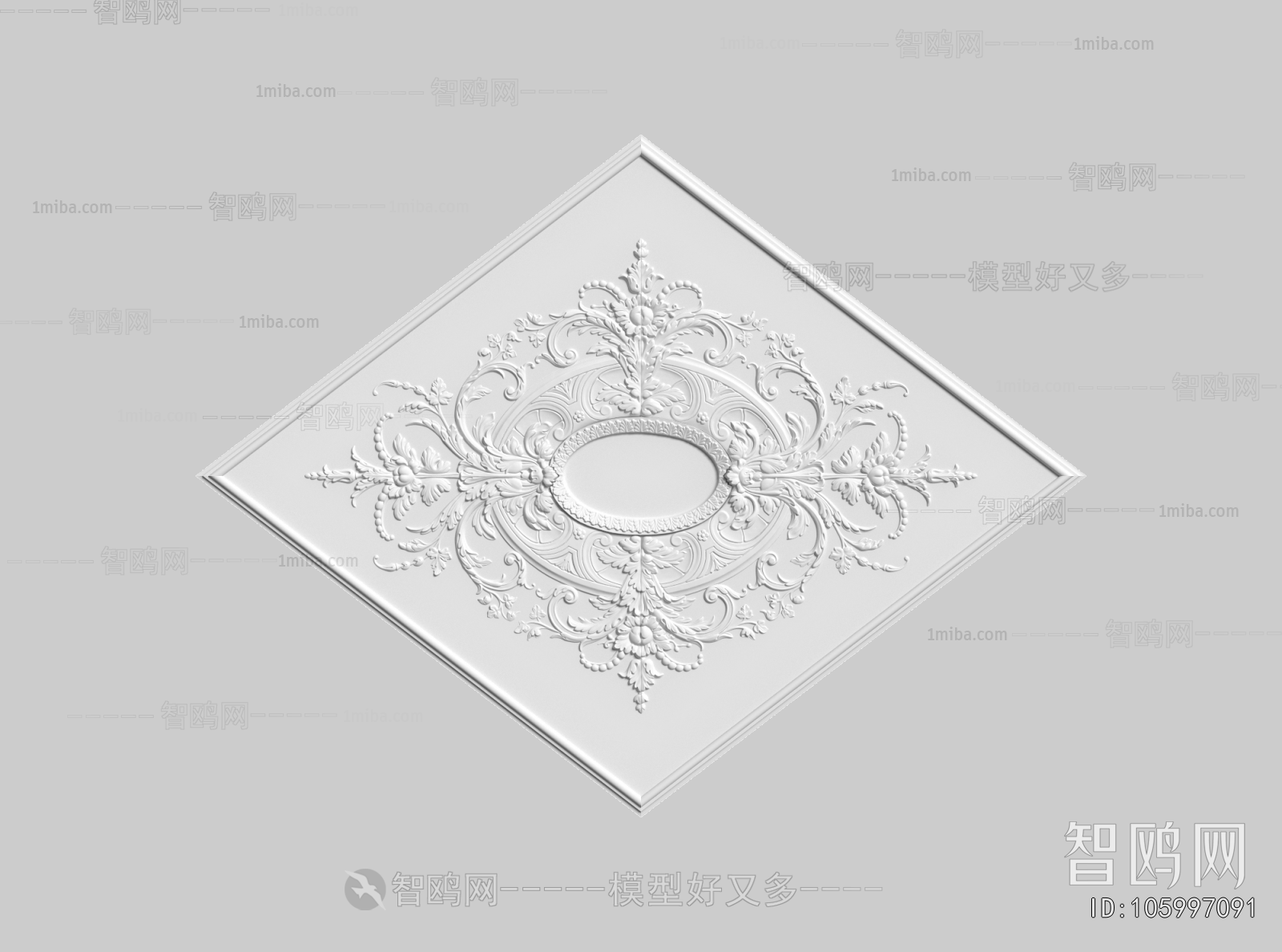 French Style Plaster Carved Top Plate