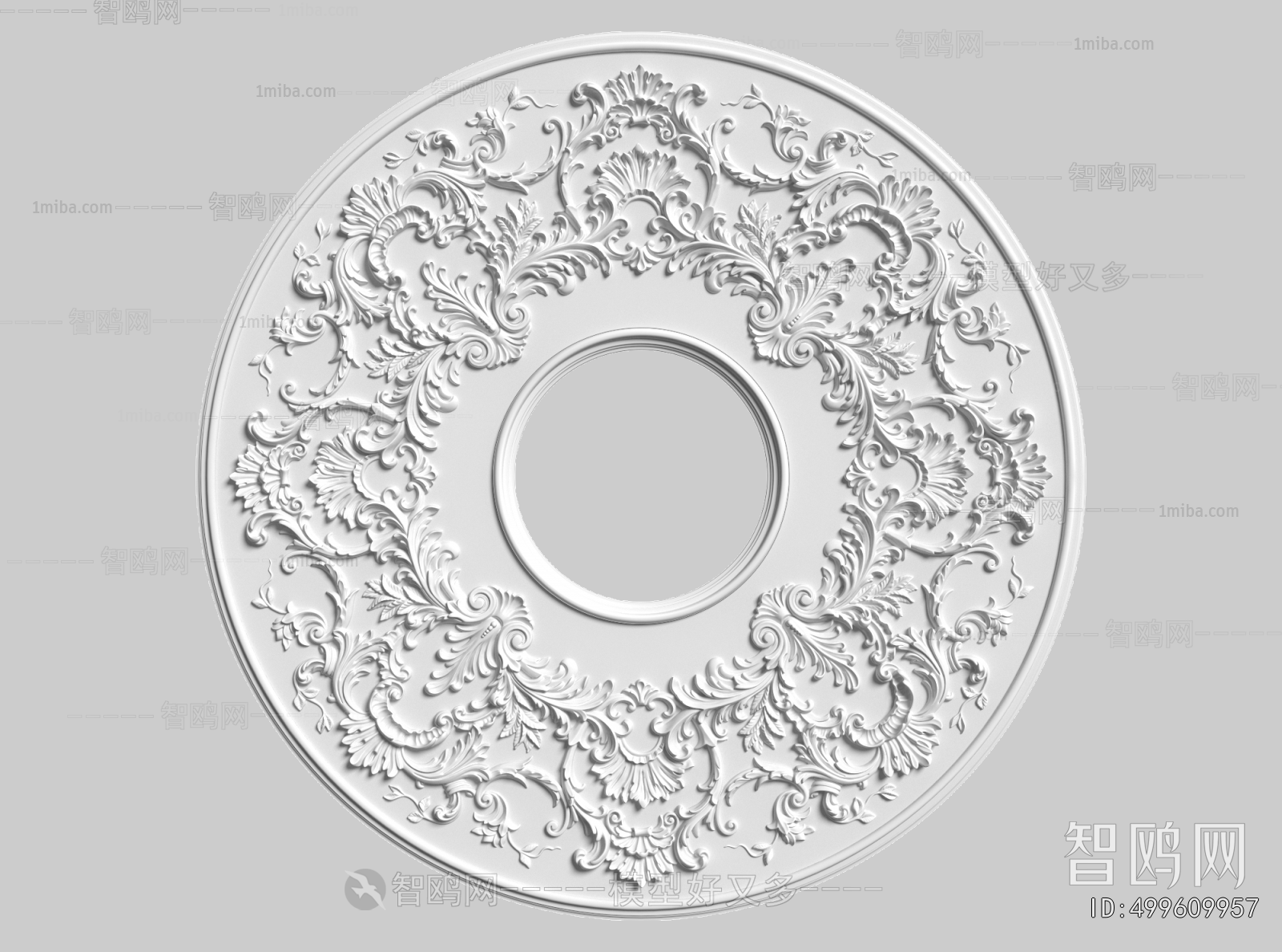French Style Plaster Carved Top Plate