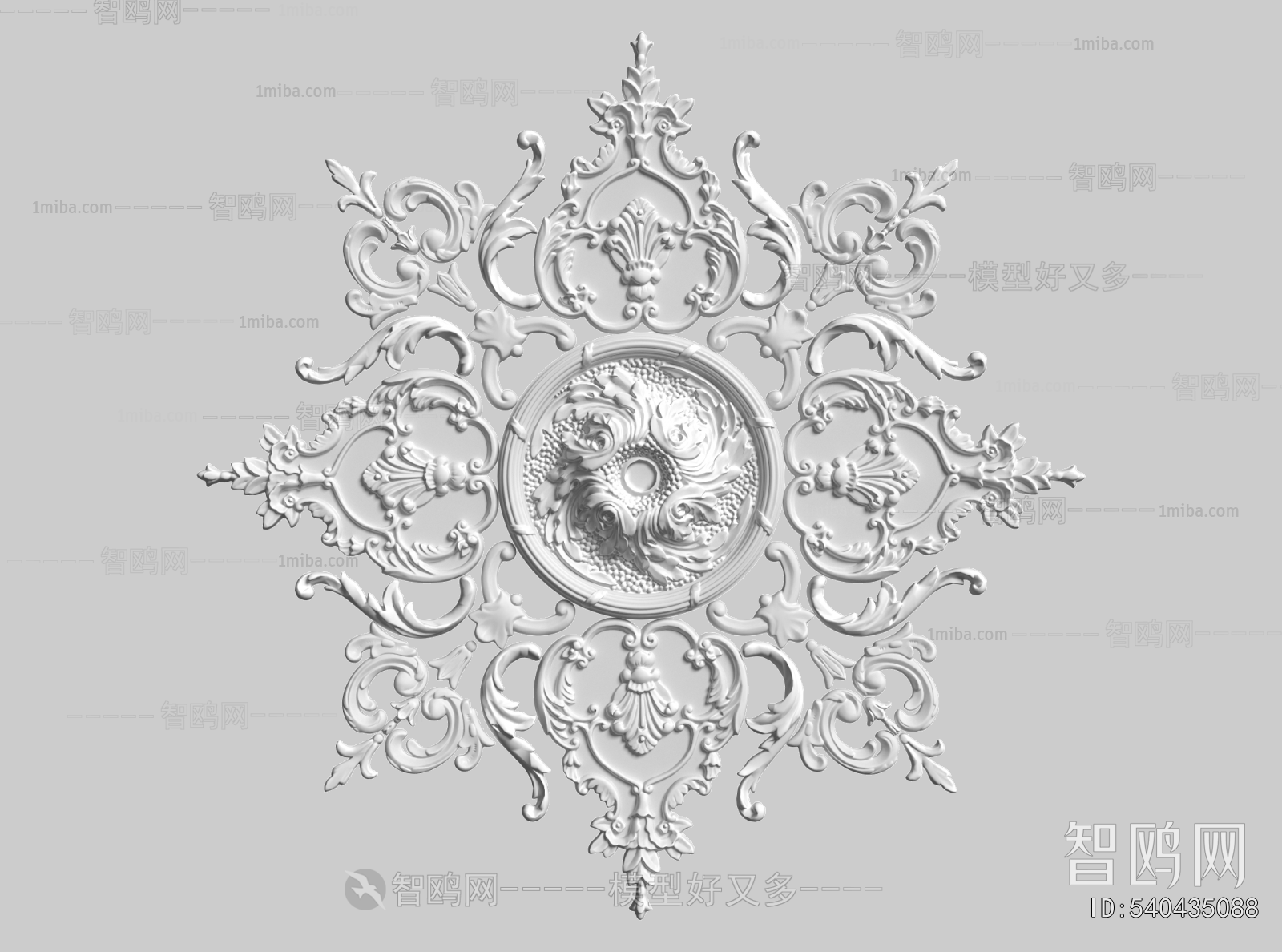 French Style Plaster Carved Top Plate