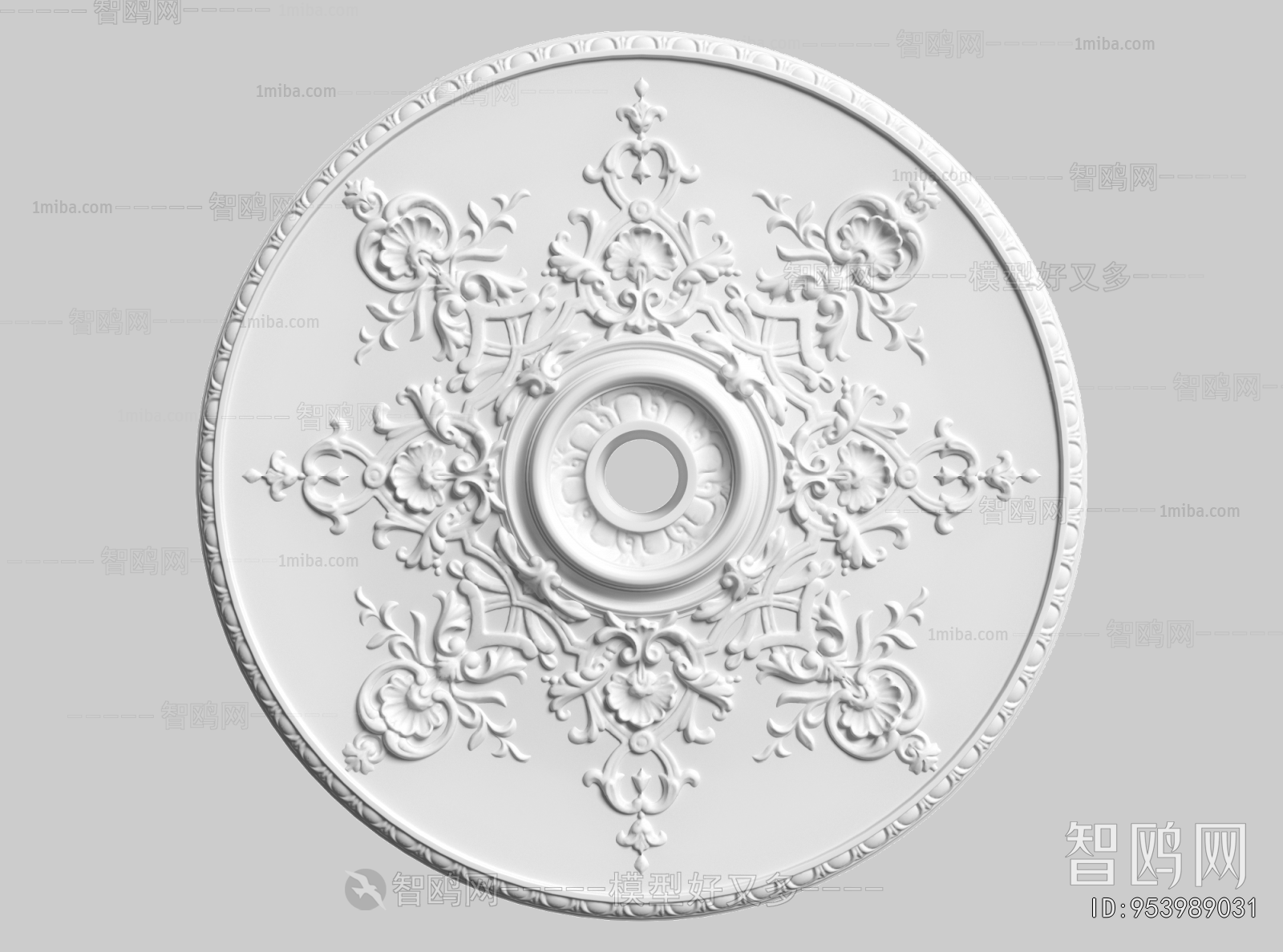 French Style Plaster Carved Top Plate