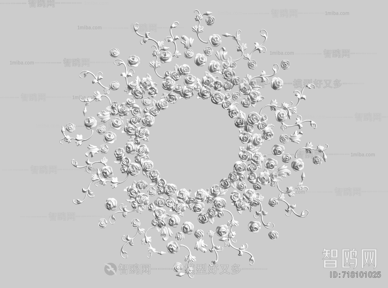 French Style Plaster Carved Top Plate