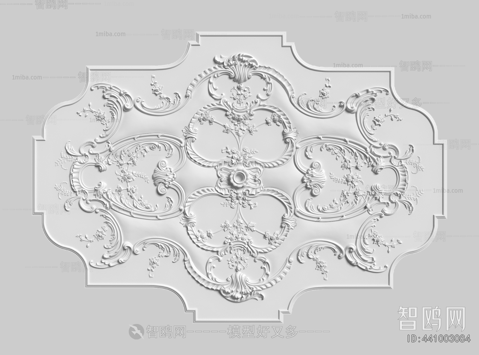 European Style Plaster Carved Top Plate