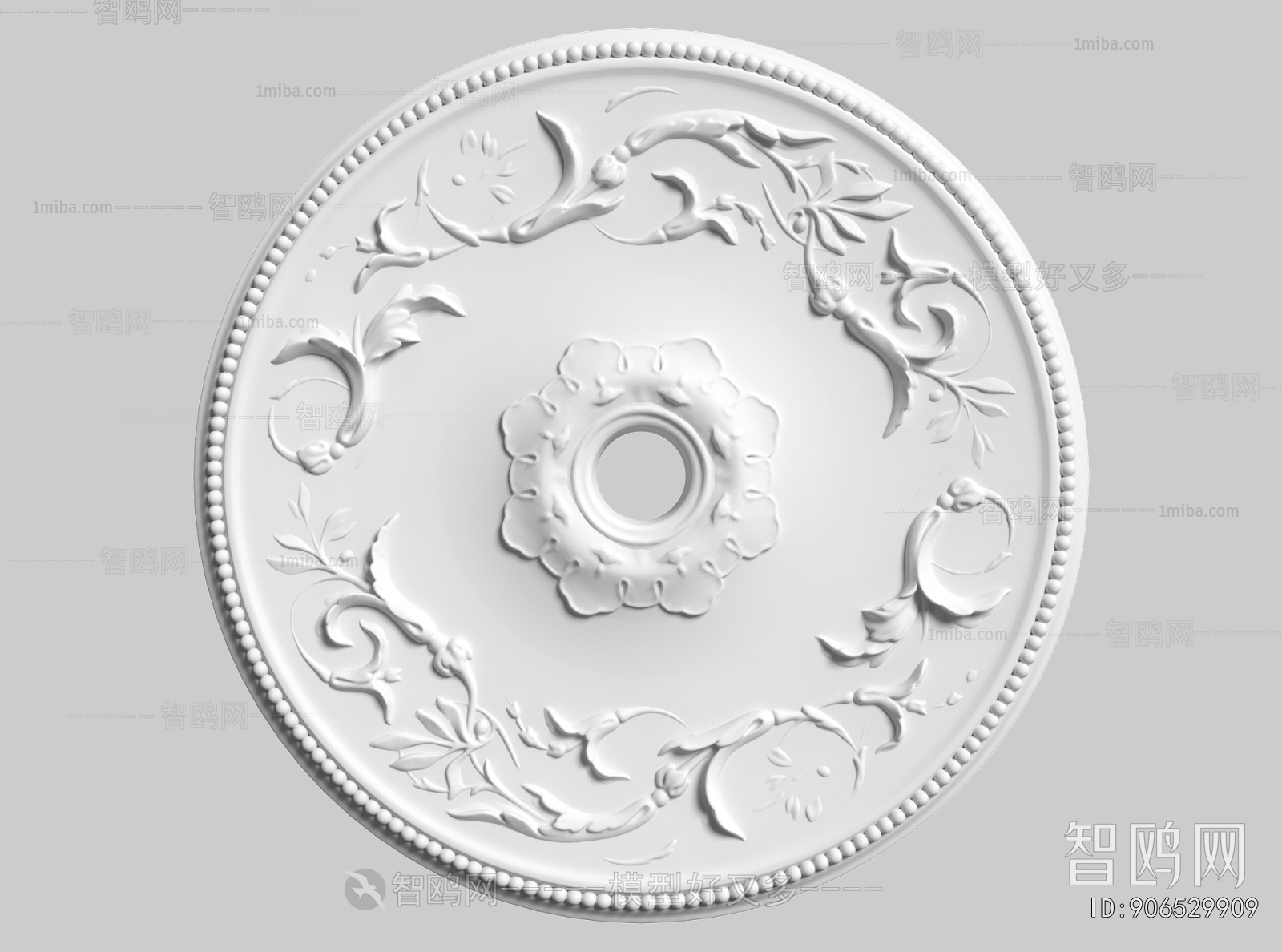 French Style Plaster Carved Top Plate