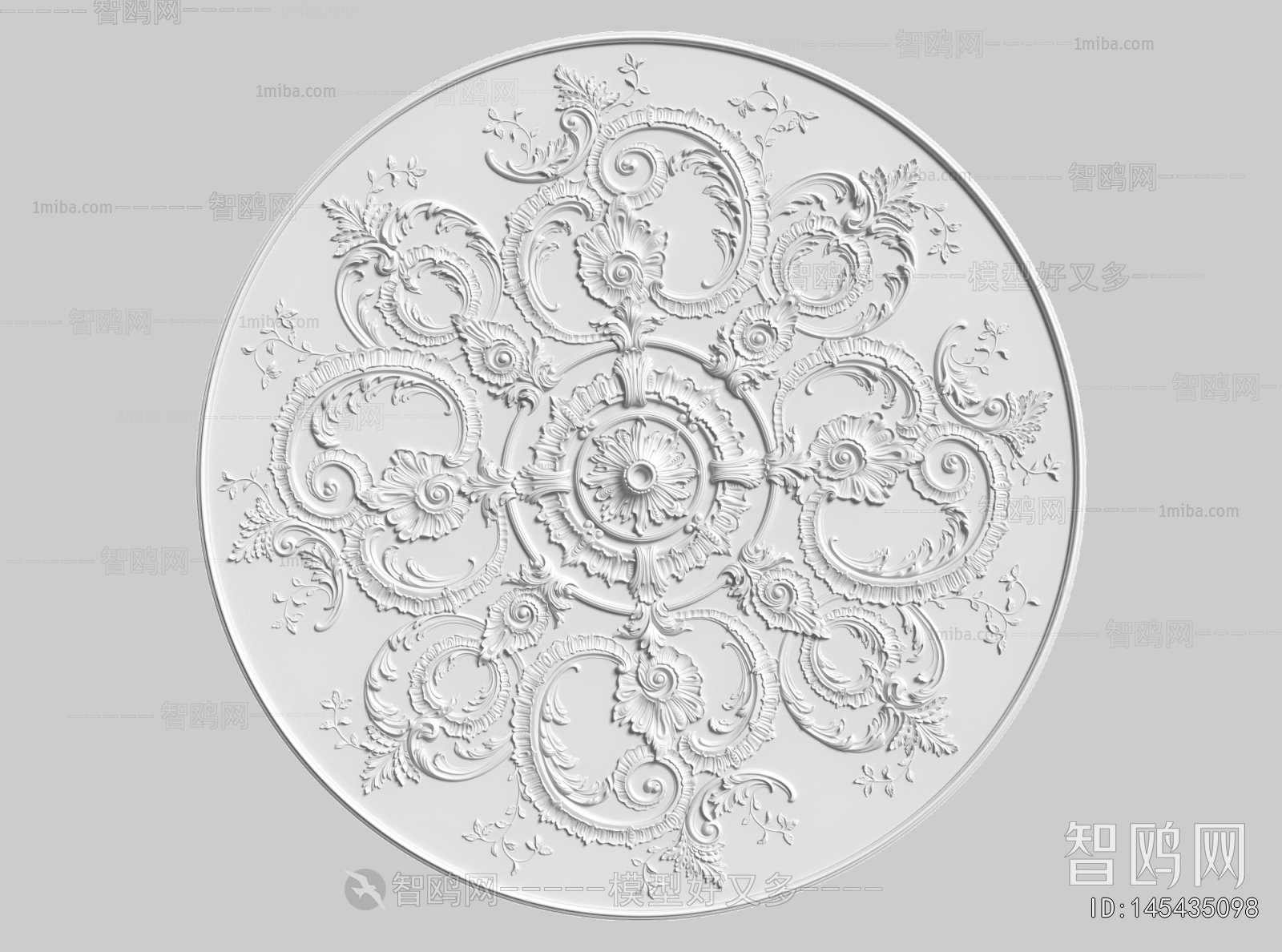 French Style Plaster Carved Top Plate