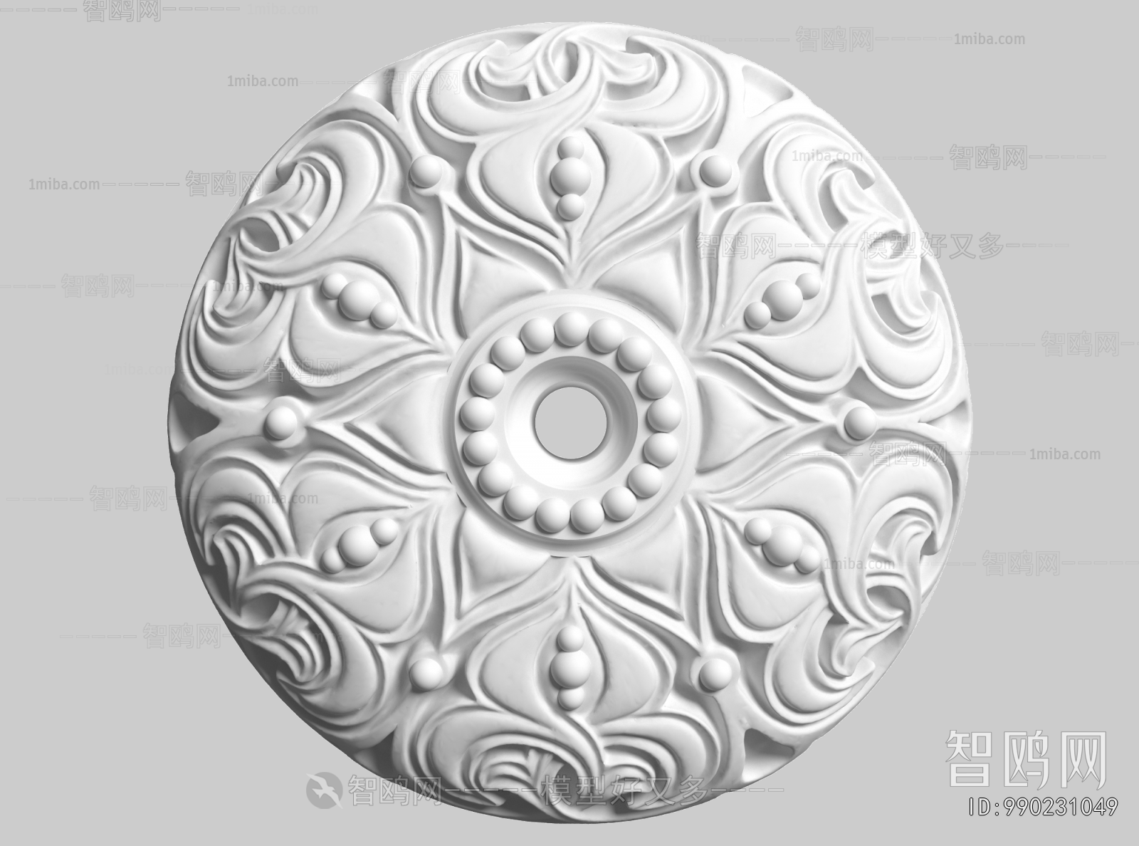 French Style Plaster Carved Top Plate