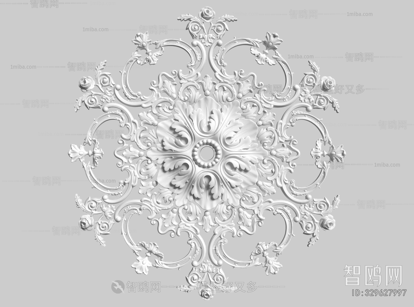 French Style Plaster Carved Top Plate