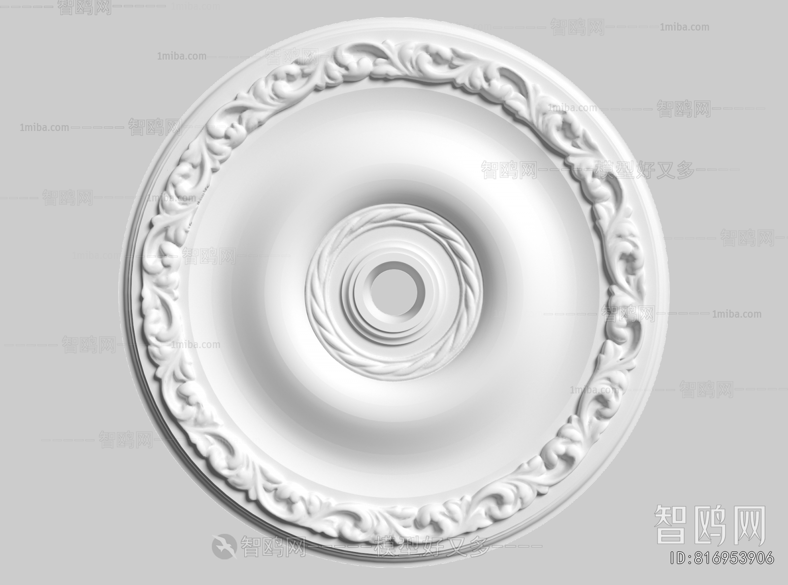 French Style Plaster Carved Top Plate