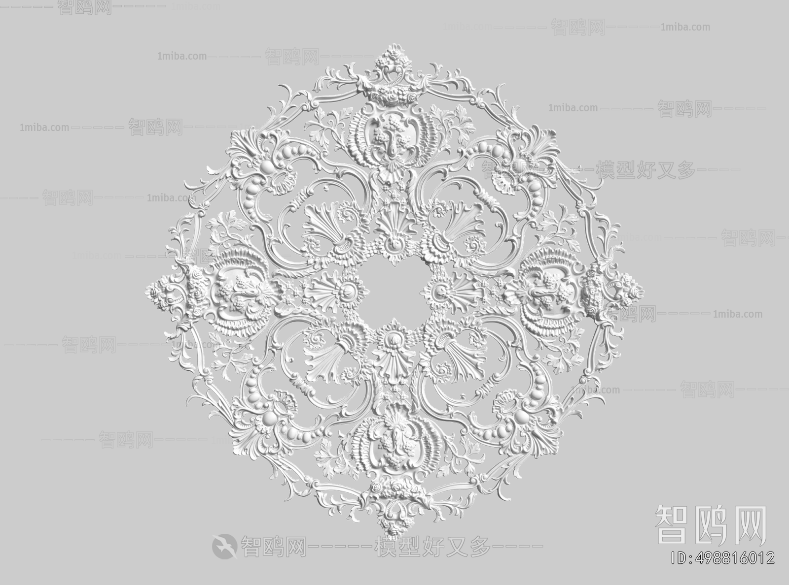 French Style Plaster Carved Top Plate