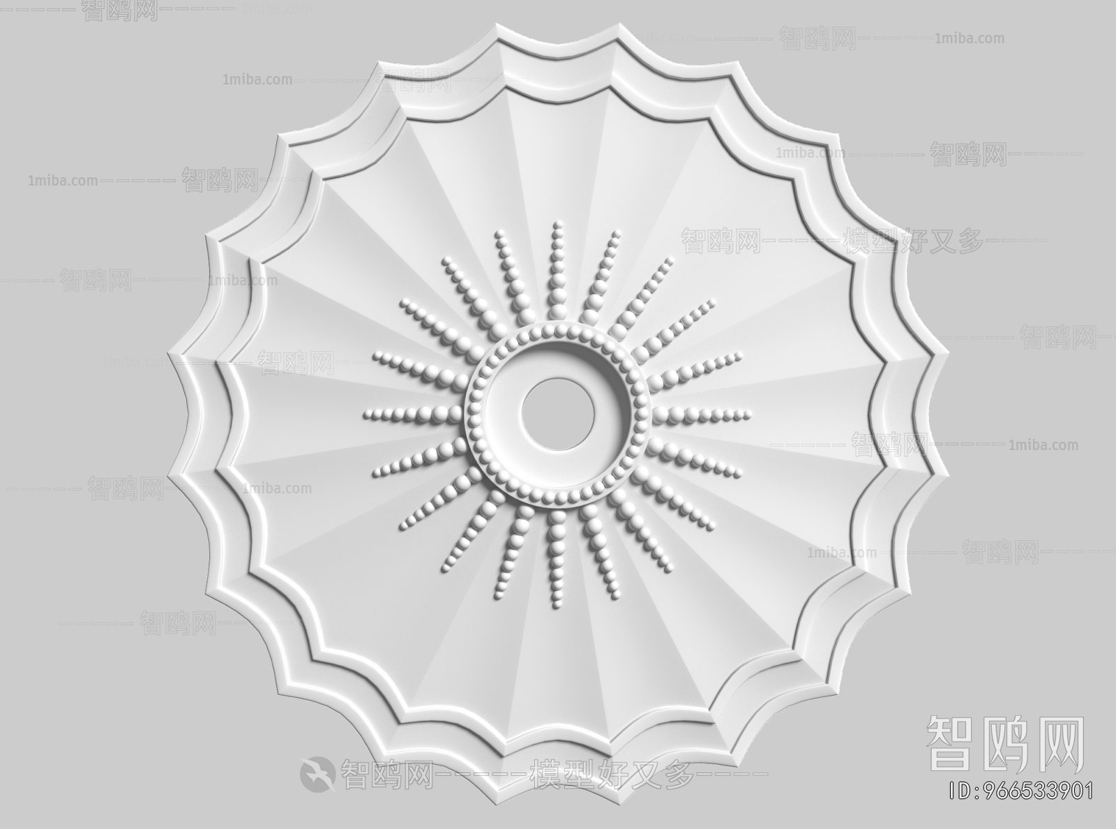 French Style Plaster Carved Top Plate