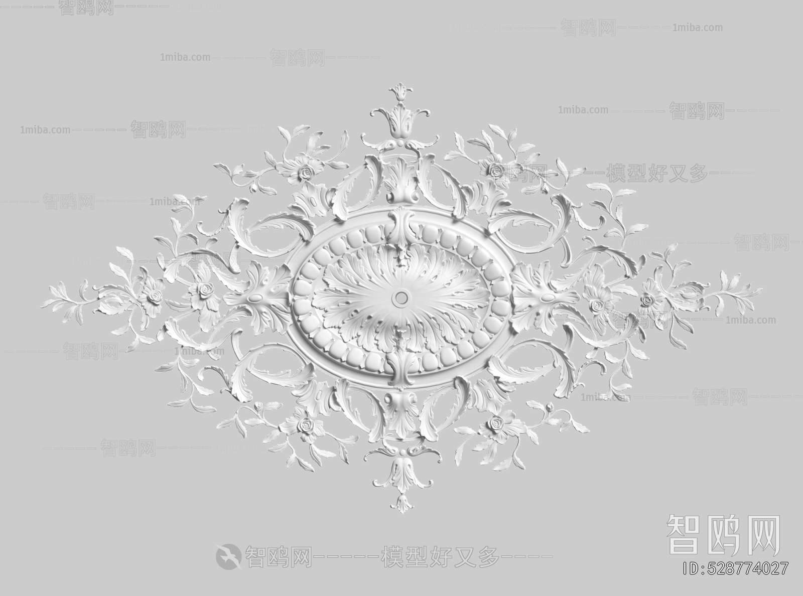 French Style Plaster Carved Top Plate