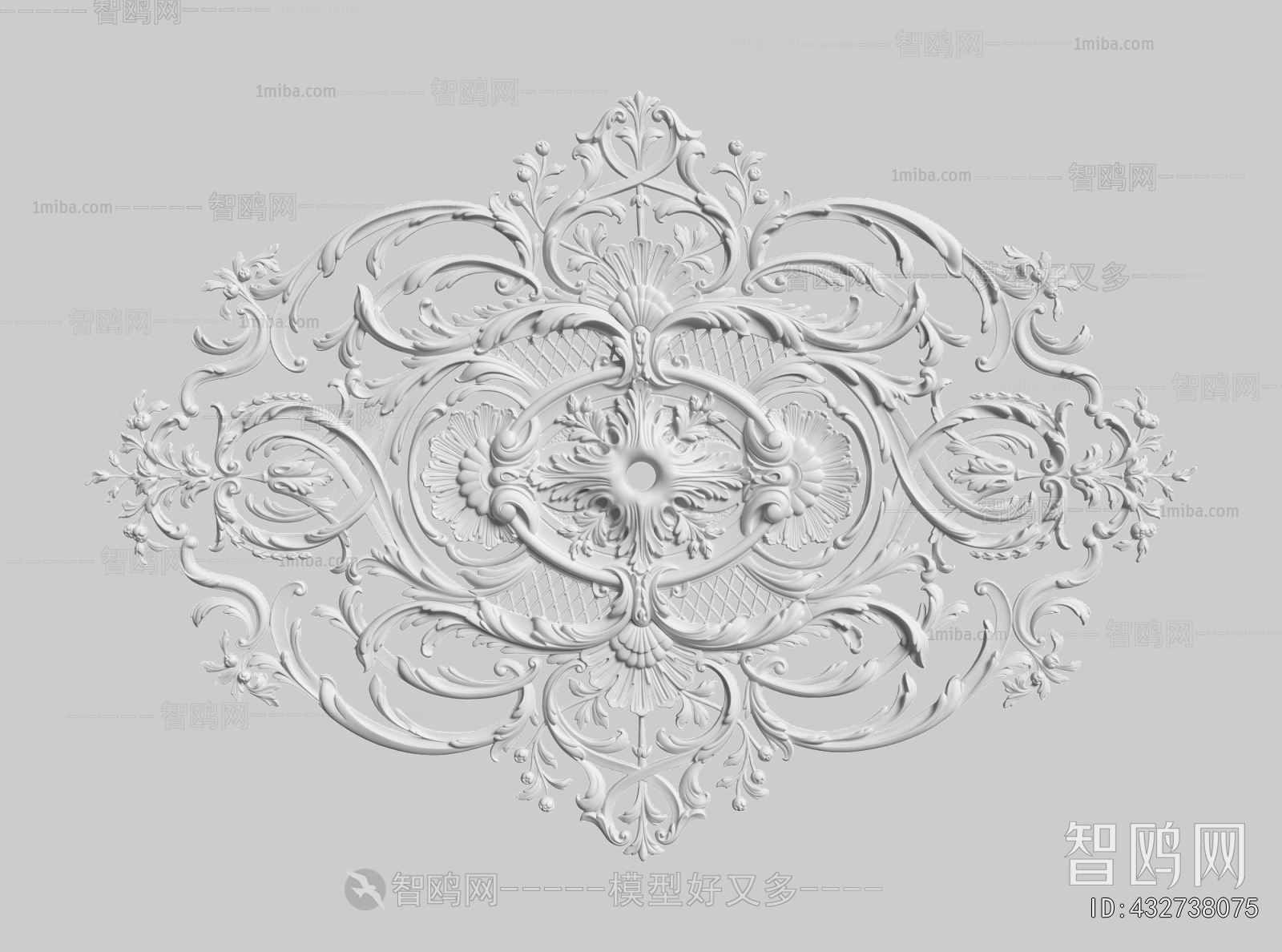 French Style Plaster Carved Top Plate