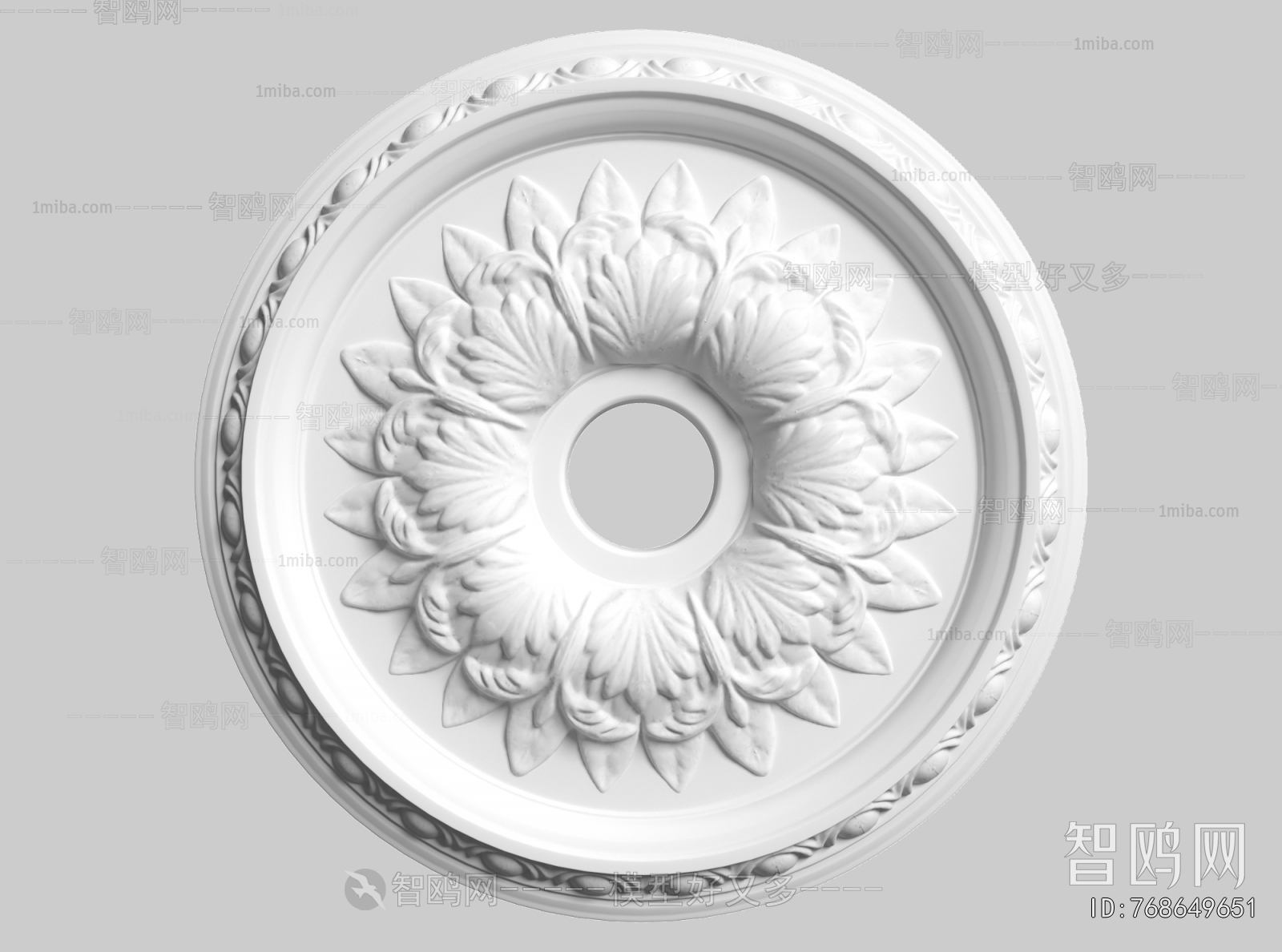 French Style Plaster Carved Top Plate