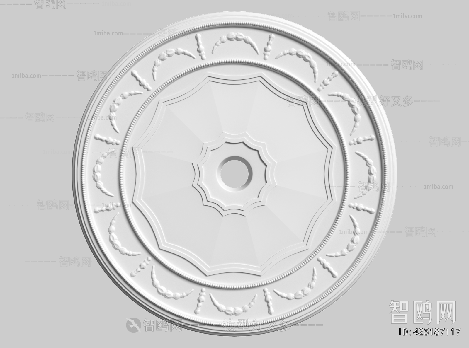 French Style Plaster Carved Top Plate