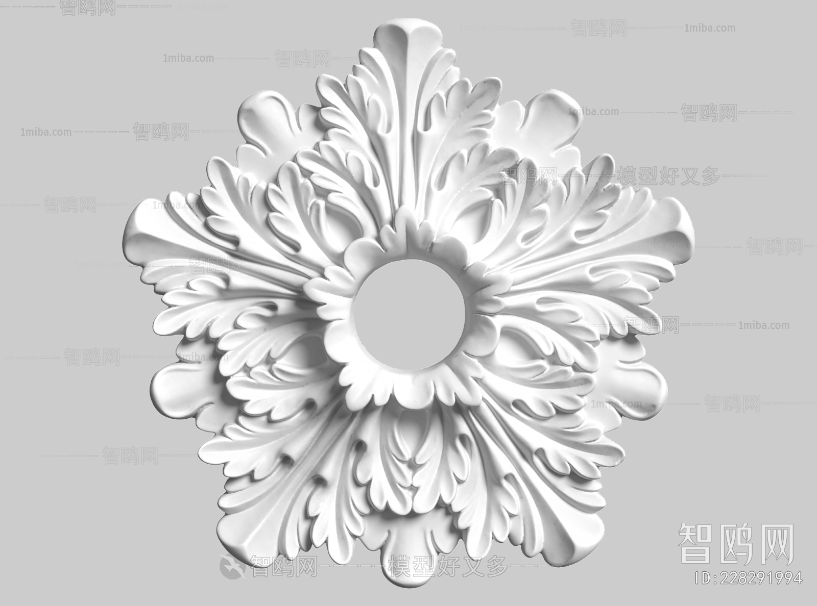 French Style Plaster Carved Top Plate