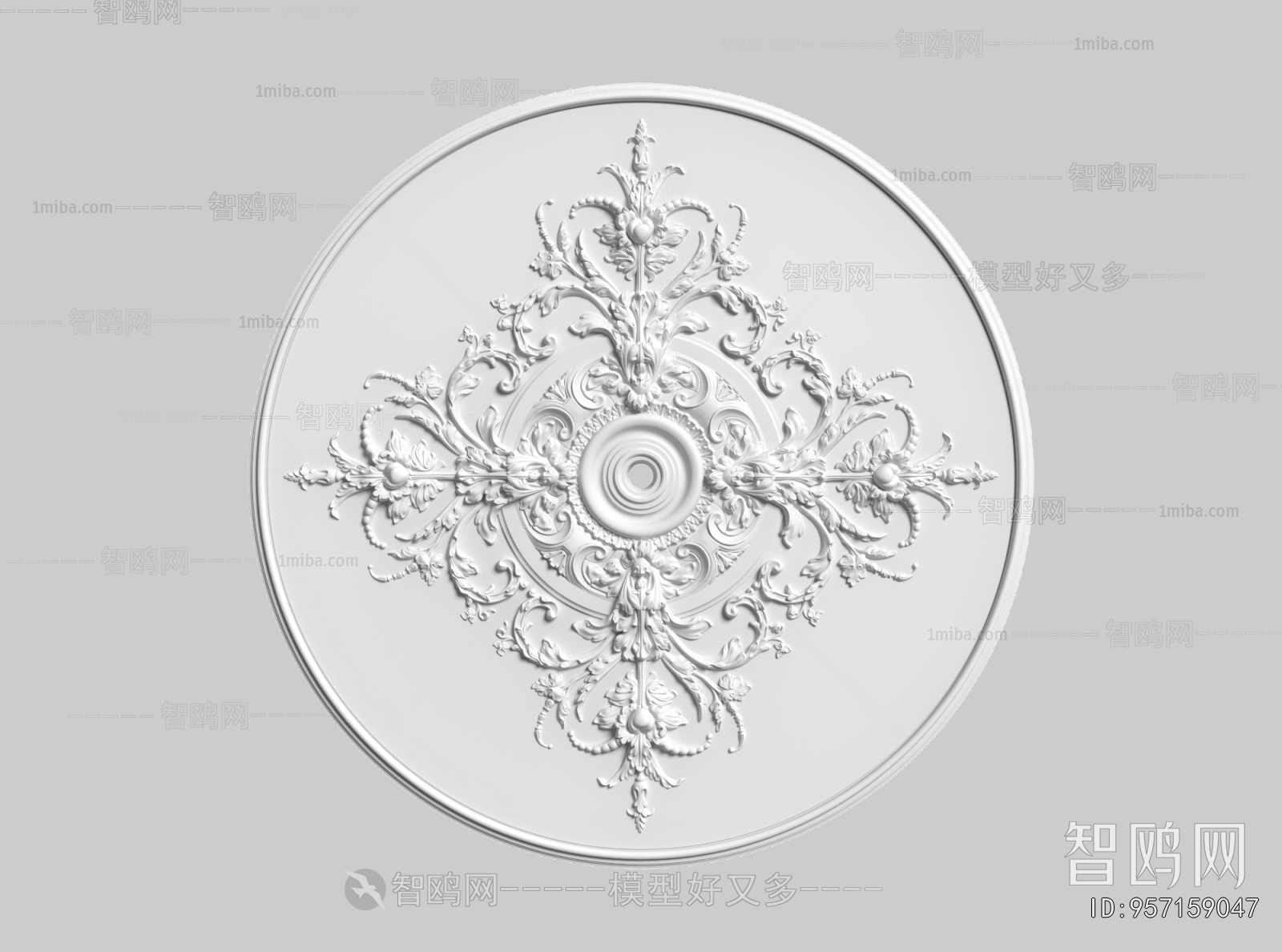 French Style Plaster Carved Top Plate