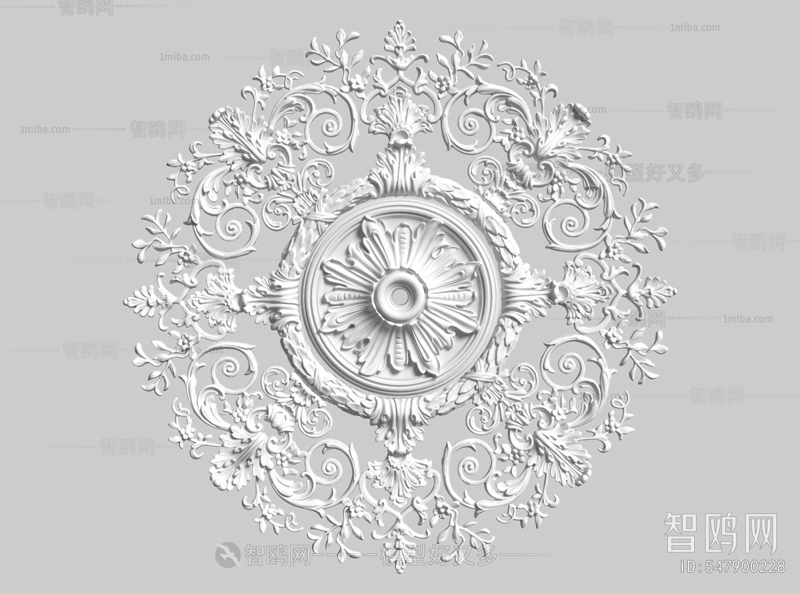 French Style Plaster Carved Top Plate