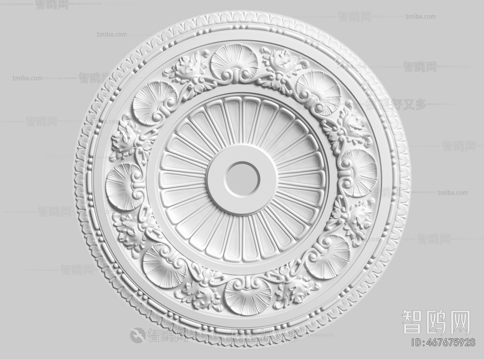 French Style Plaster Carved Top Plate