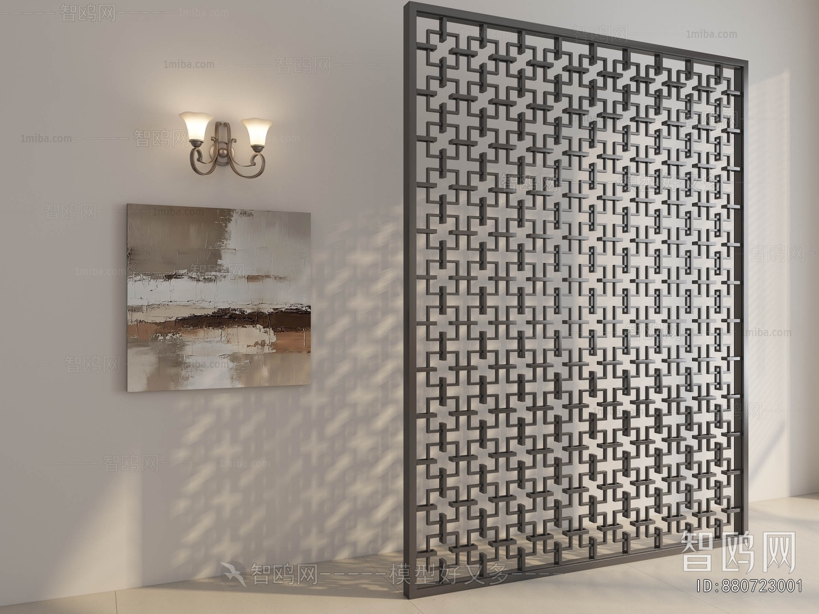 New Chinese Style Metal Screen Partition