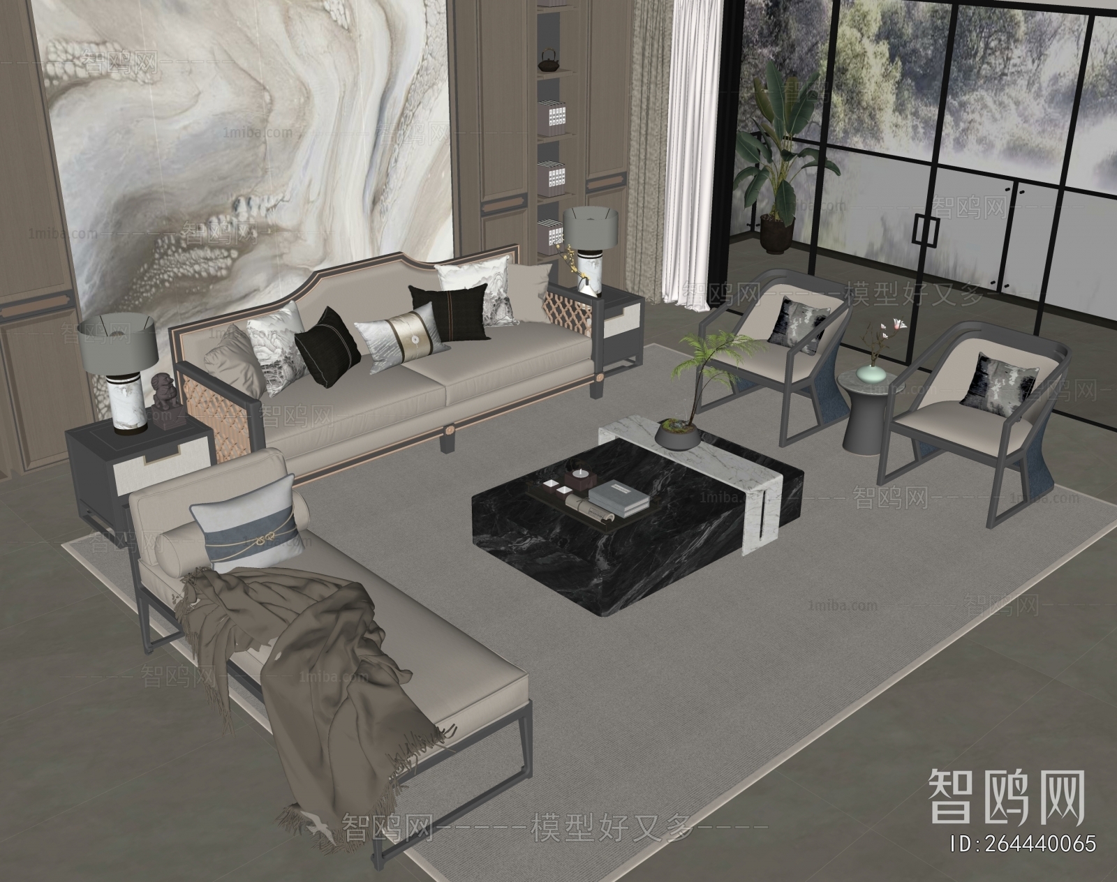 New Chinese Style Sofa Combination