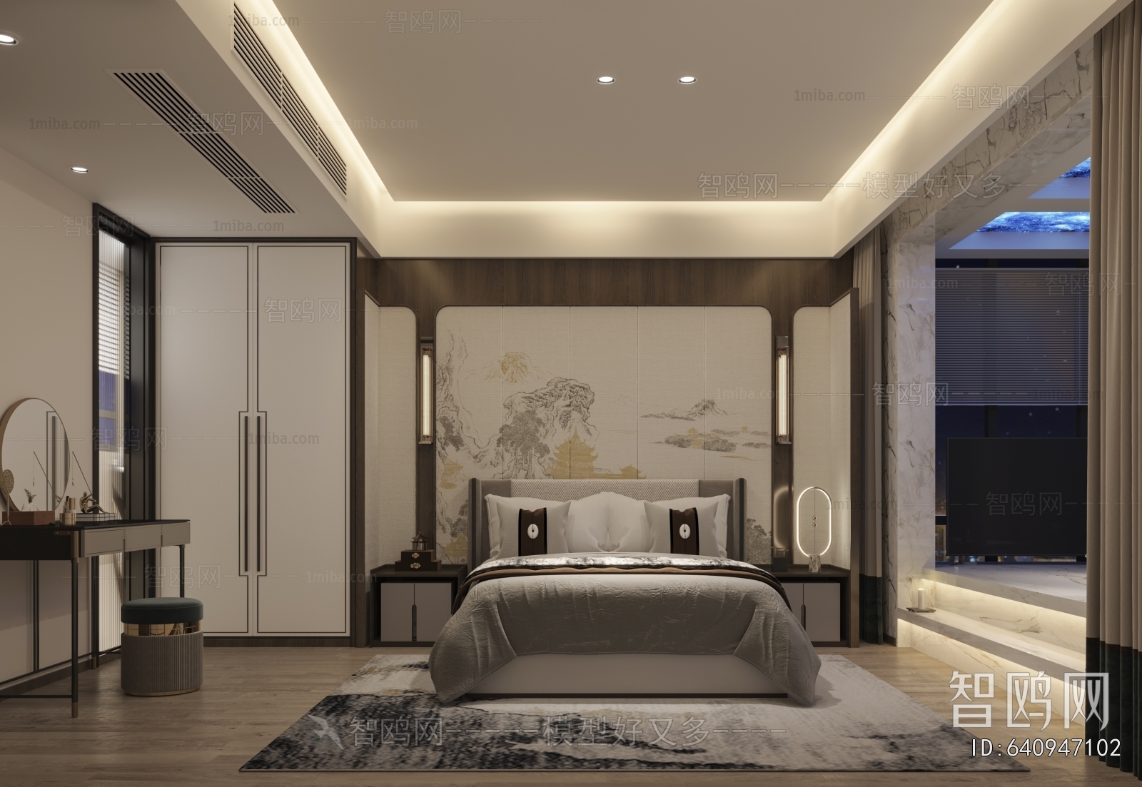 New Chinese Style Bedroom