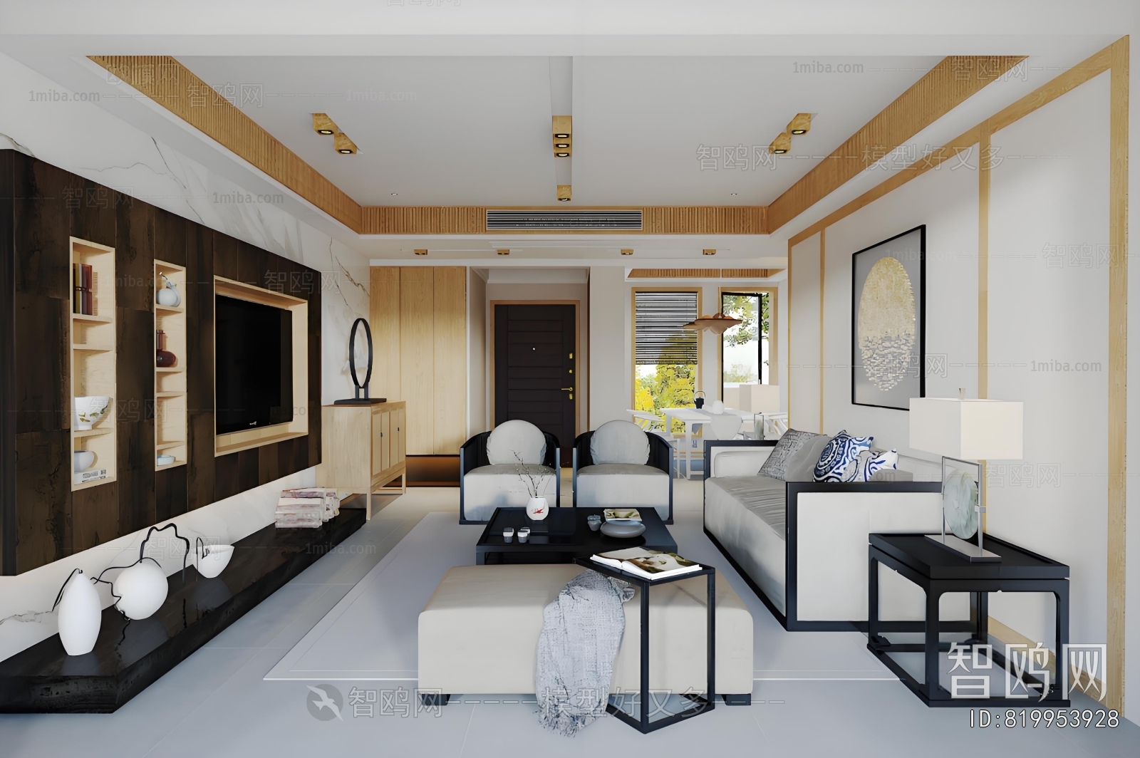 New Chinese Style A Living Room