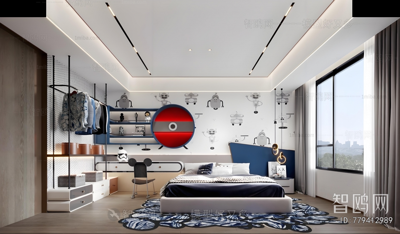 Modern Boy's Room And Son's Room