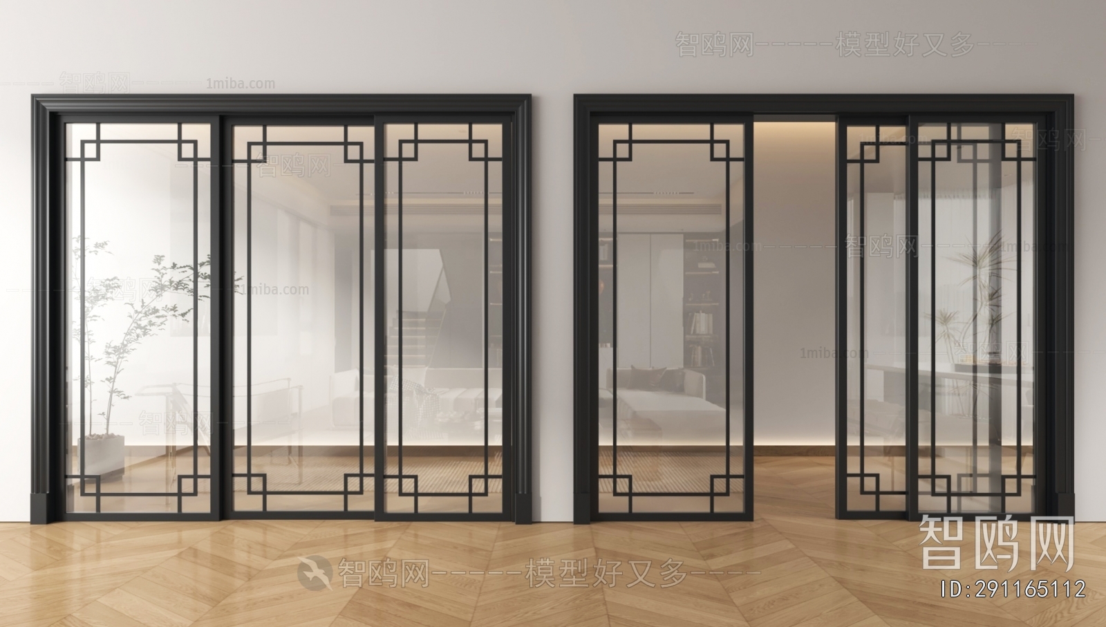 New Chinese Style Sliding Door