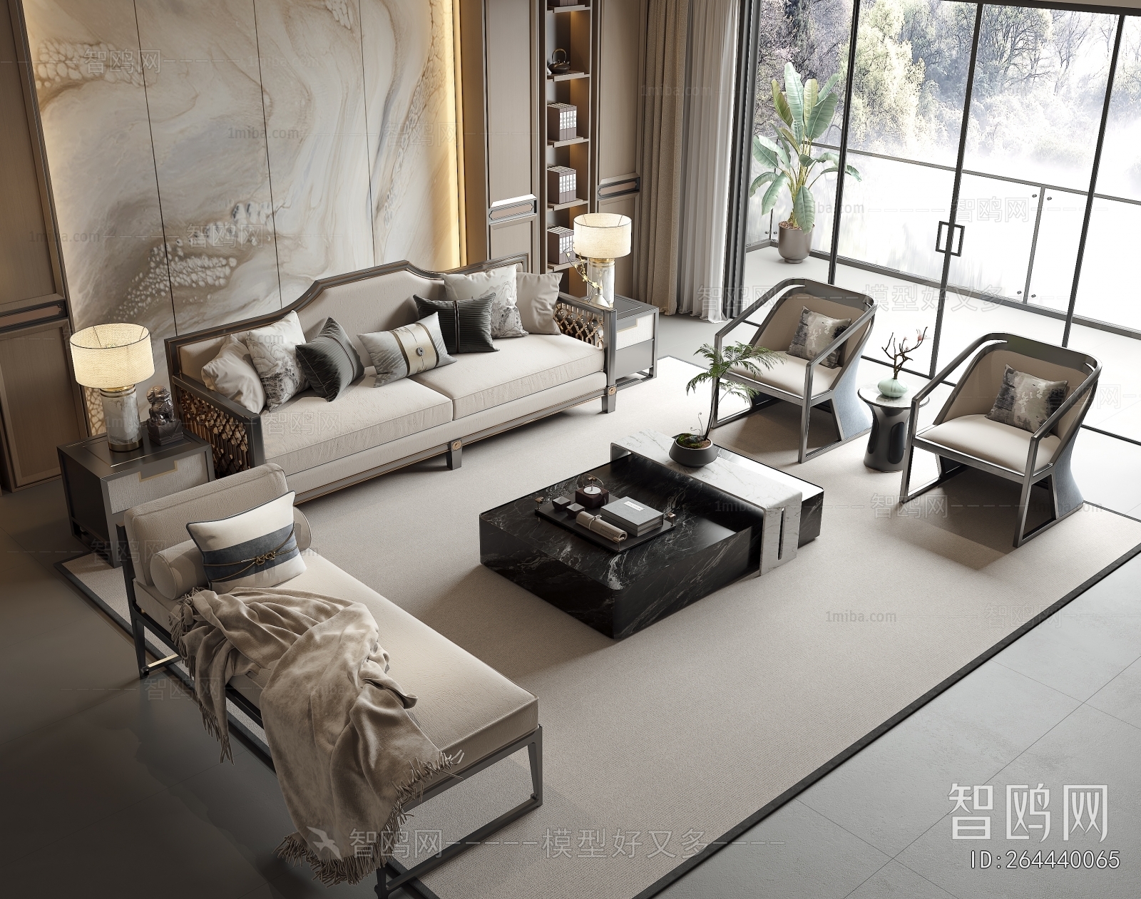 New Chinese Style Sofa Combination