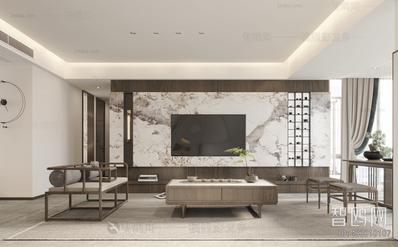 New Chinese Style A Living Room