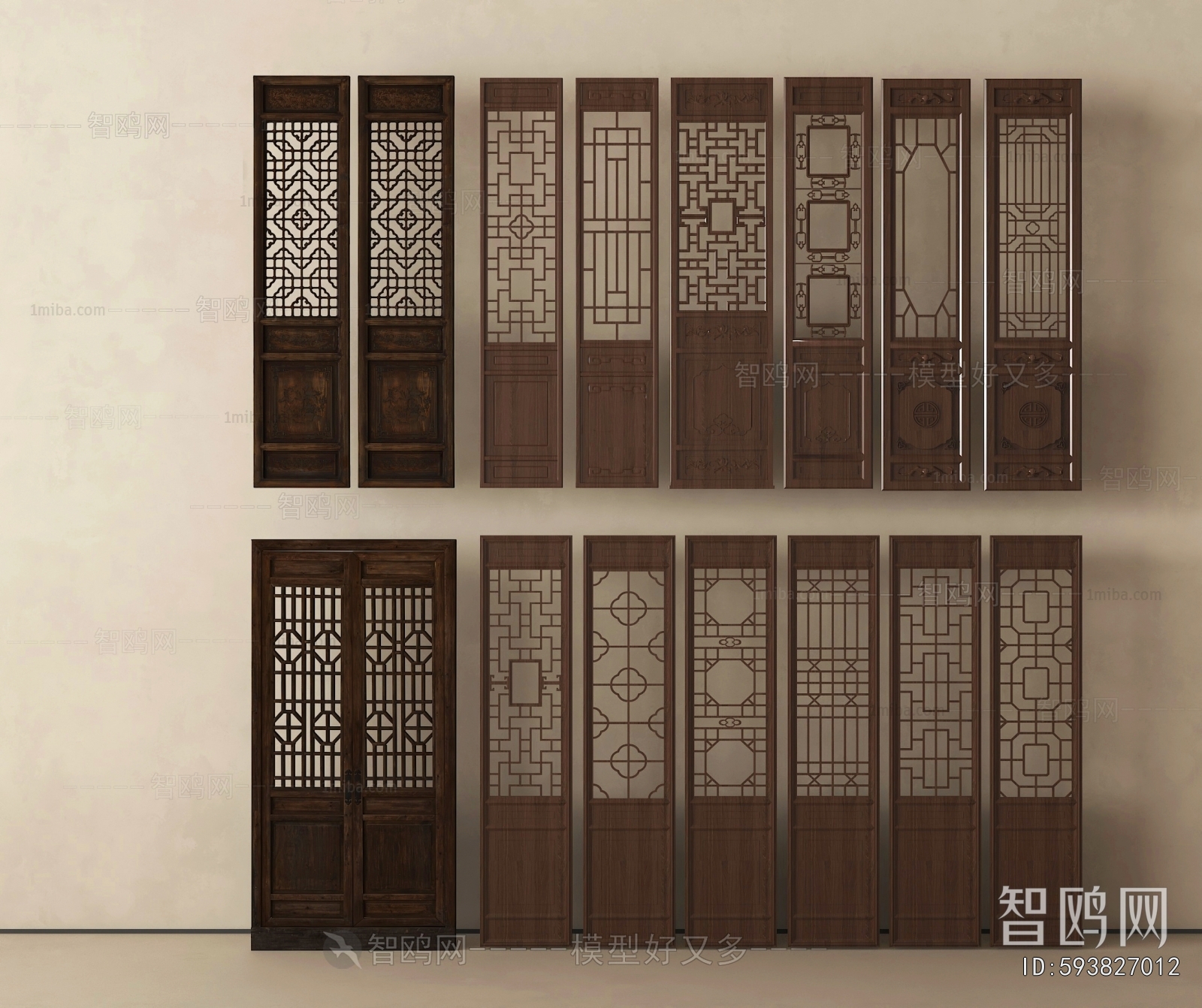 New Chinese Style Wooden Screen Partition