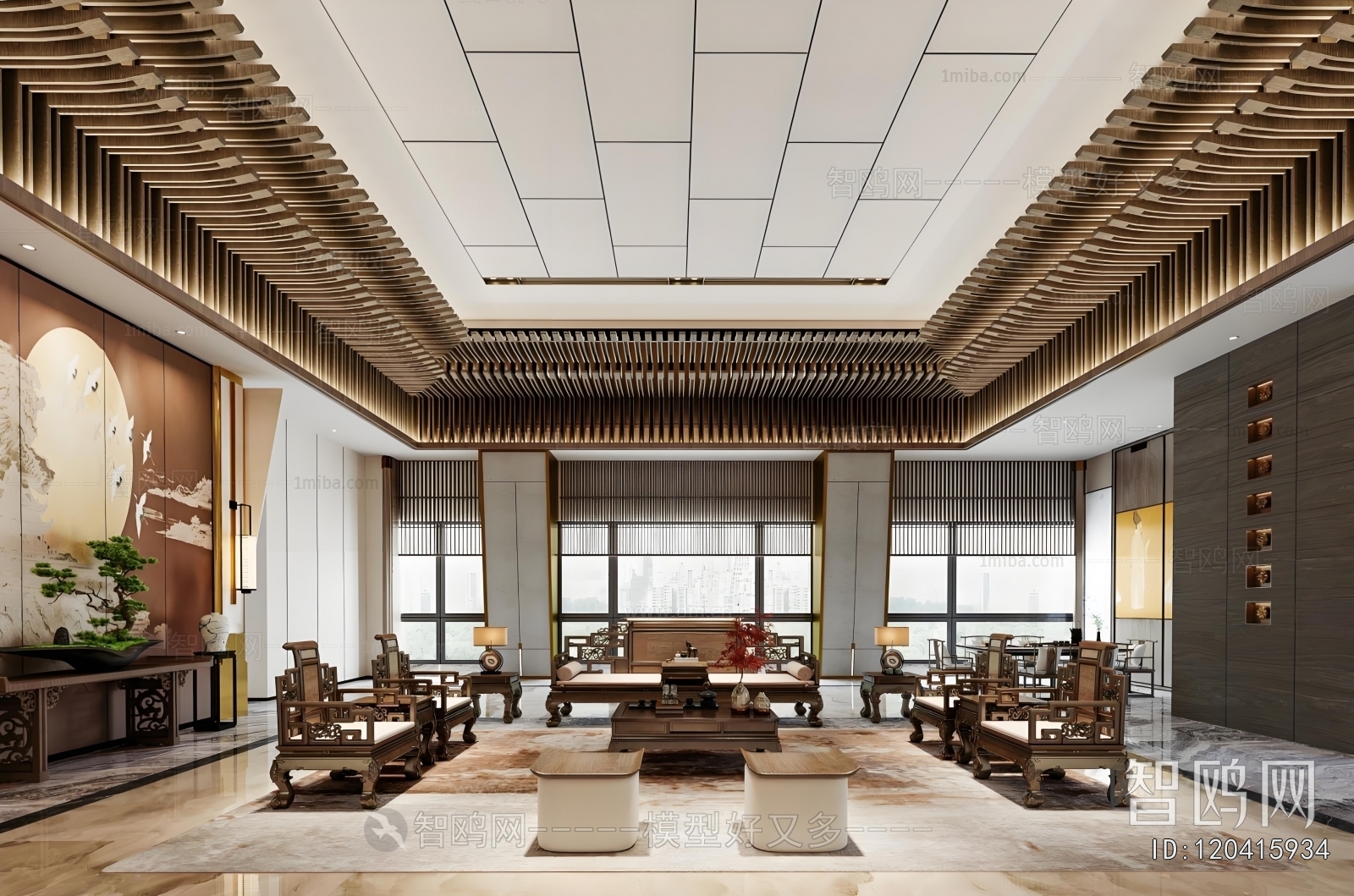 New Chinese Style A Living Room