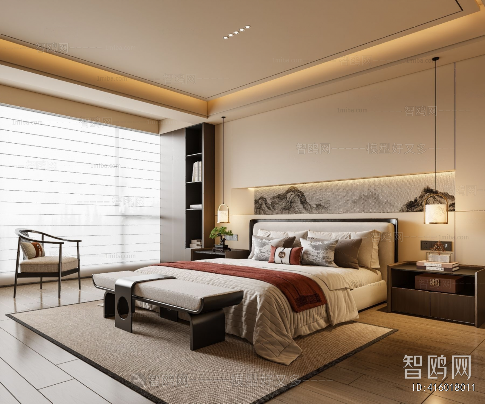 New Chinese Style Bedroom