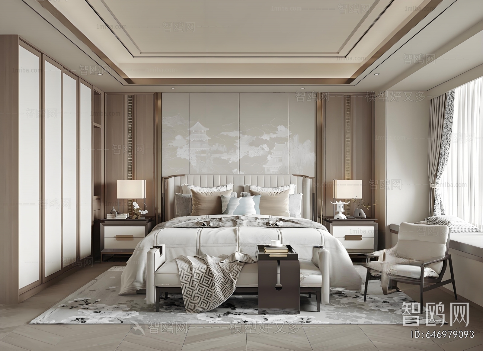 New Chinese Style Bedroom