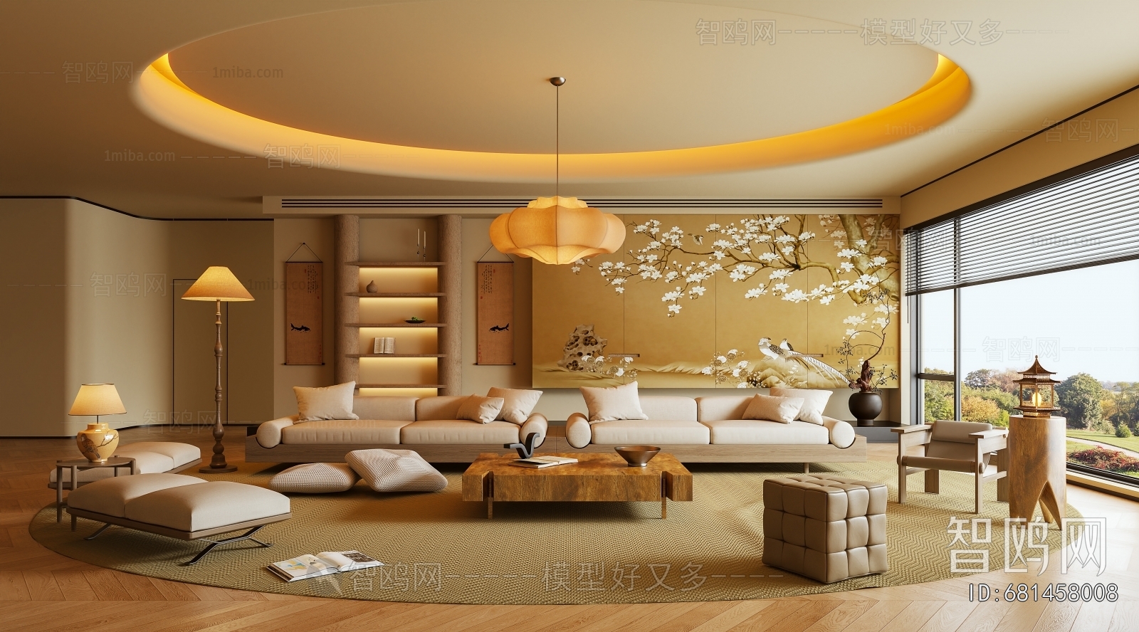 New Chinese Style A Living Room