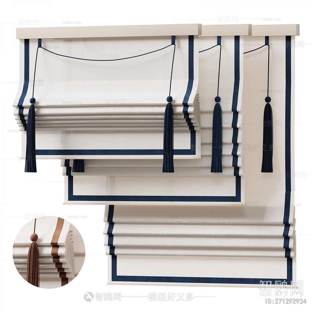 New Chinese Style Roman Curtain