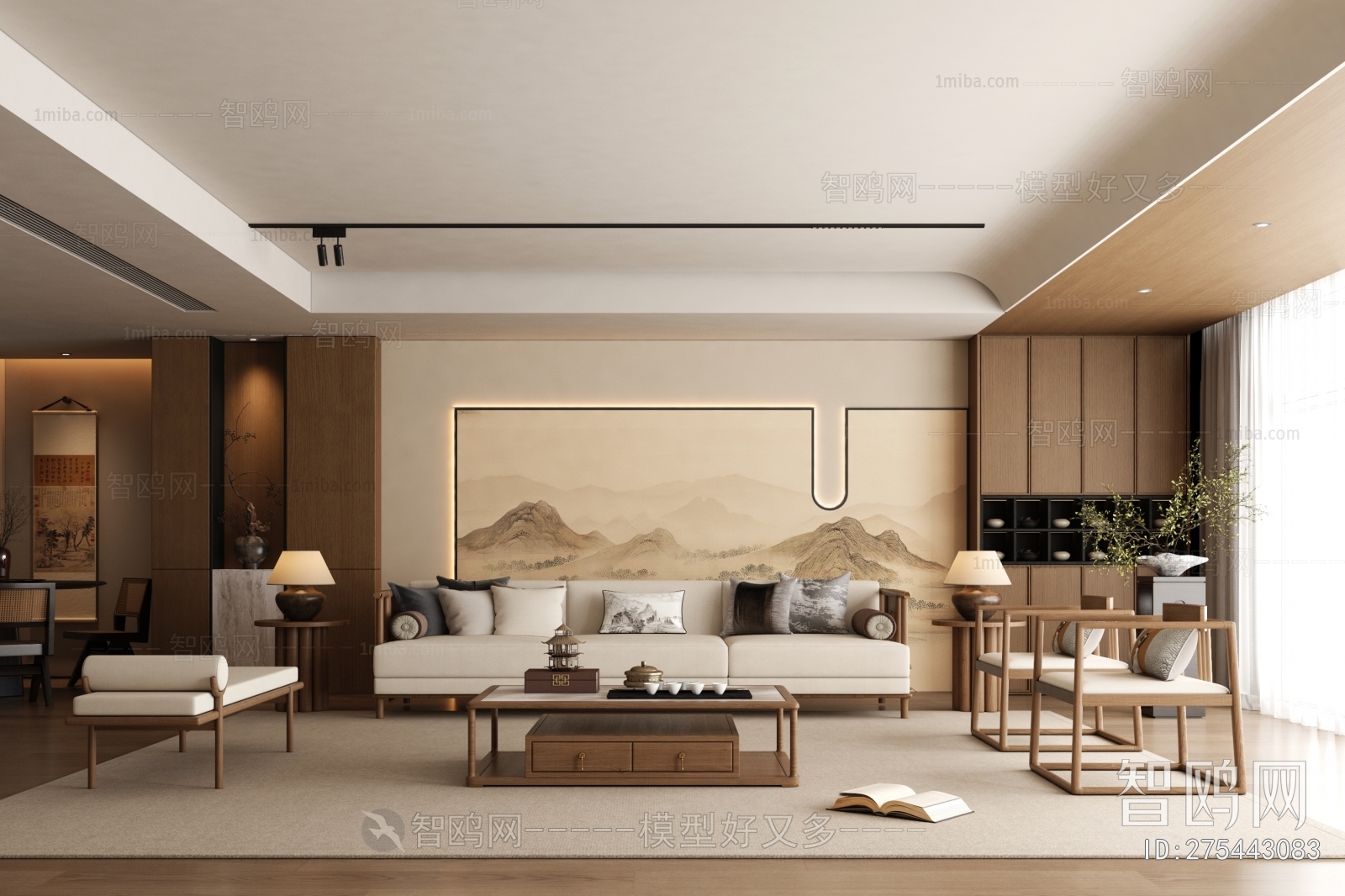 New Chinese Style A Living Room