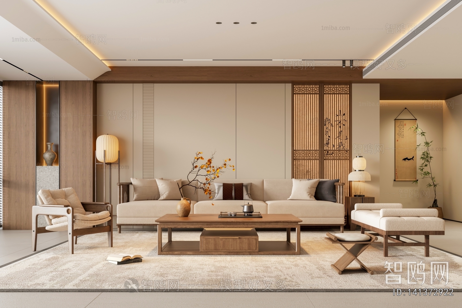 New Chinese Style A Living Room